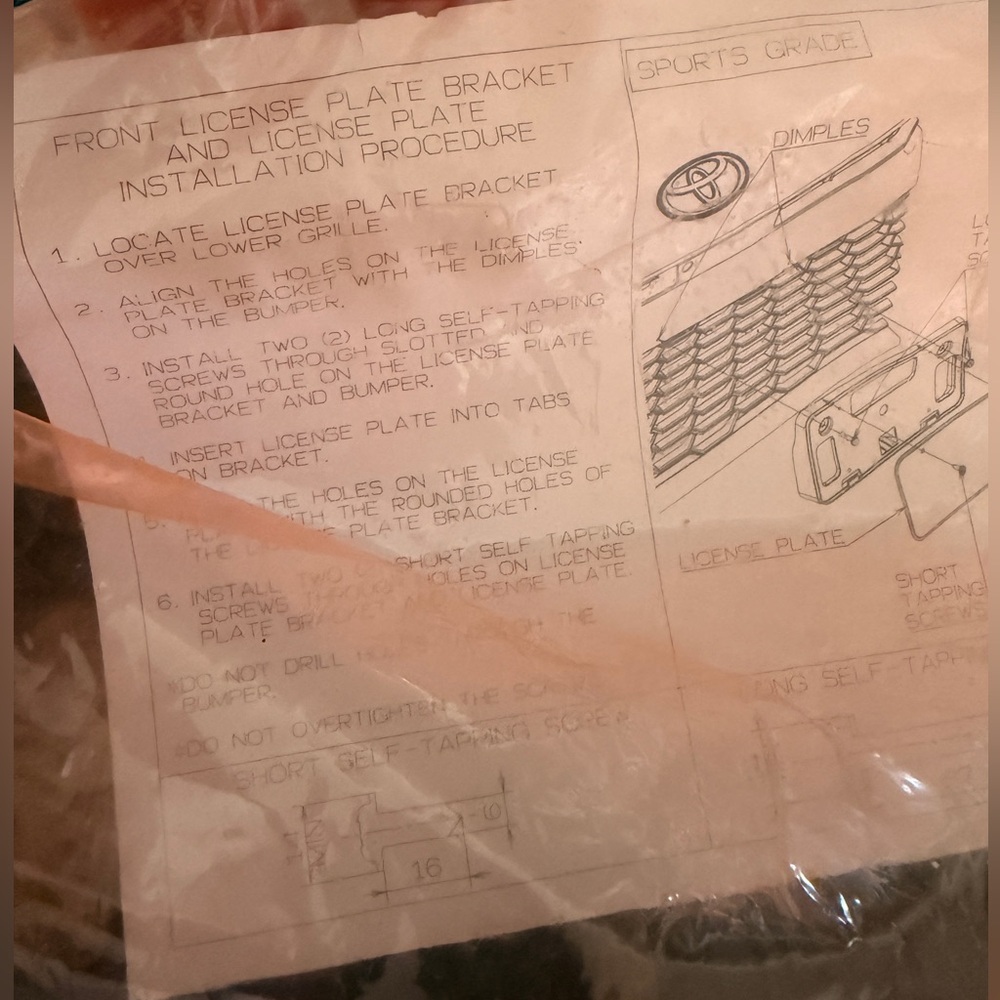 Toyota License Bracket (75101-AQ020)
